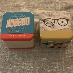 Two Fossil Collectible Tins